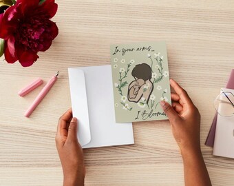 Tarjeta del Día de la Madre dibujada a mano / Arte de madre e hijo (Descarga digital)