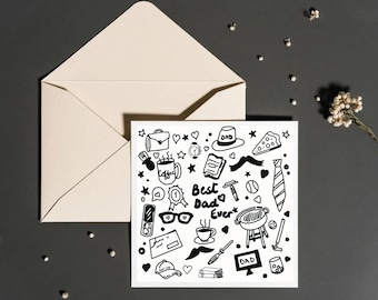 Wydrukuj Najlepszy Tata Na Świecie Cyfrowy Wydruk | Karta na Dzień Ojca | Zabawna Sztuka Rysunku dla Taty | Natychmiastowe Pobranie Pliku JPEG | Pomysł Na Koszulkę DIY Lub Prezent