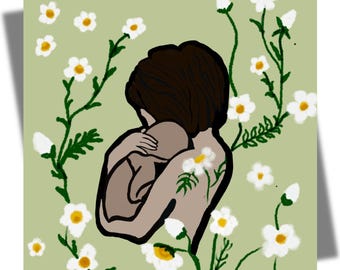 Impresión floral de madre e hijo / Regalo para el Día de la Madre (Descarga digital)
