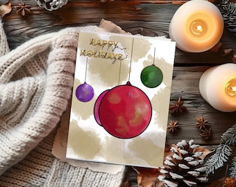 Wesołych Świąt – Kartka do druku | Pozdrowienia cyfrowe | Natychmiastowe pobranie | Zimowa kartka świąteczna na każdą okazję