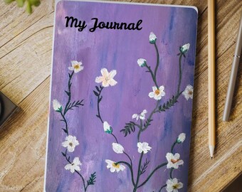 Fioletowy kwiat polny – wydruk artystyczny | Ręcznie malowany wzór kwiatowy (do pobrania cyfrowego)