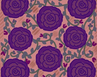 Princess Rose Art Design, fantazyjny wzór kwiatowy (do pobrania w wersji cyfrowej)