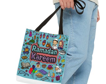 Torba z ilustracją Ramadan Kareem | Uroczy nadruk z ikonami Ramadanu