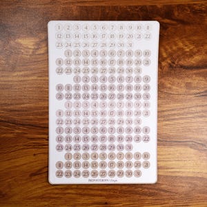 Etichetta del giorno del calendario beige // Planner // Bullet Journal // Scrapbooking // Organizzazione // Adesivo opaco // Neutro