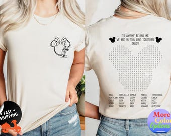 Funny Interactive Disney Shirt, Waiting In Line Puzzle Double Side Disney Shirt, Disney Dad Shirt, Disney Mom Shirt, Disneyworld Shirt
