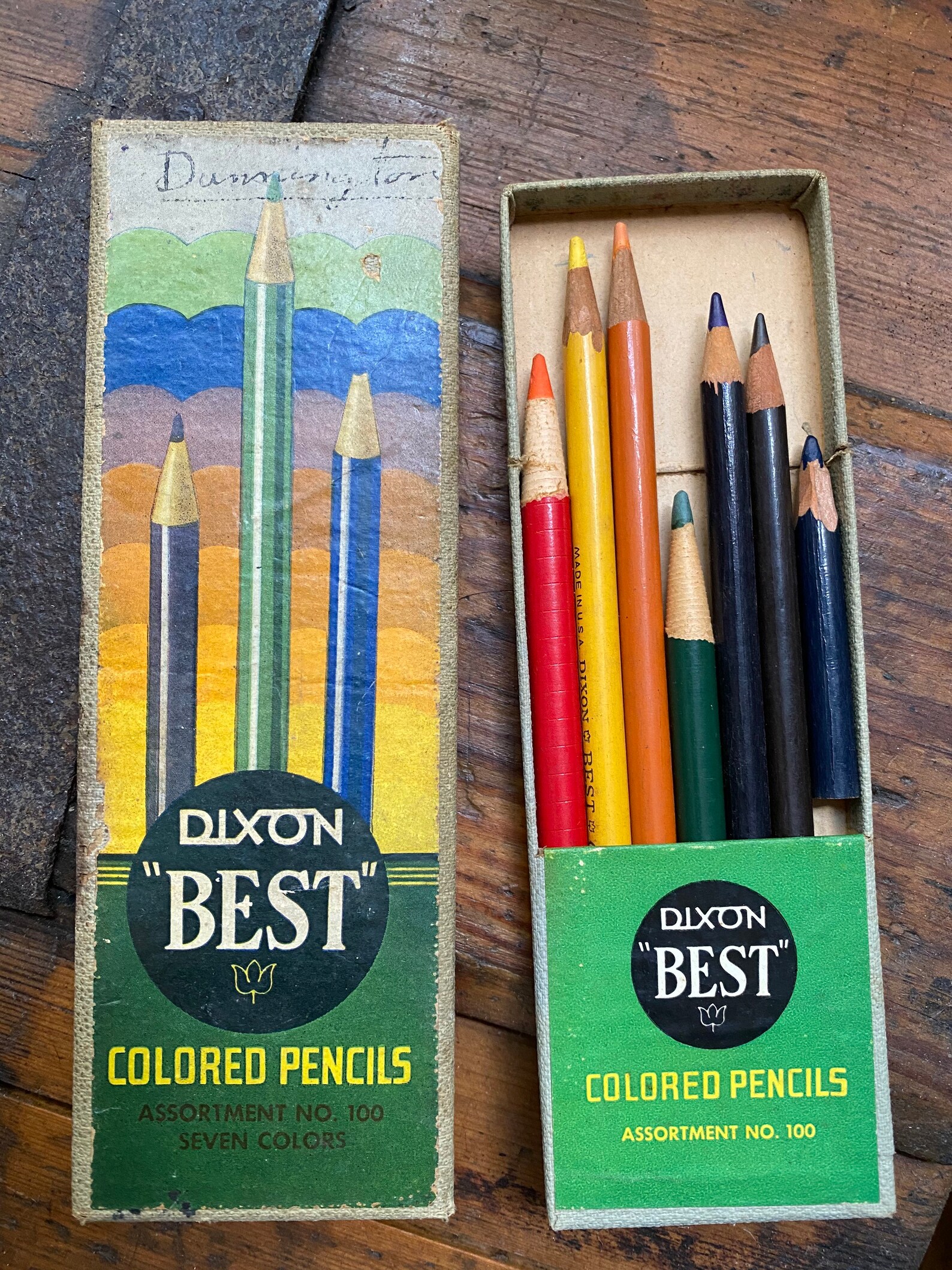 Vintage Dixon BEST box of colored pencils Etsy