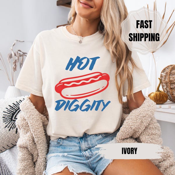 Funny Hot Dog Shirt: Retro Graphic Comfort Colors Tee