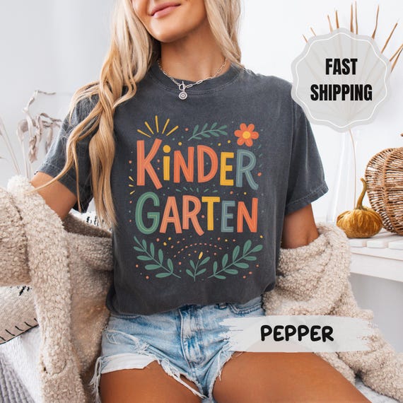 Comfort Colors Kindergarten Teacher Shirt: Back to School Team Tee, Kindergarten Teacher Gift, Teacher Appreciation Shirt