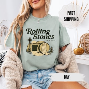 Comfort Colors Rolling Stones T-Shirt: Christian Easter Graphic Tee
