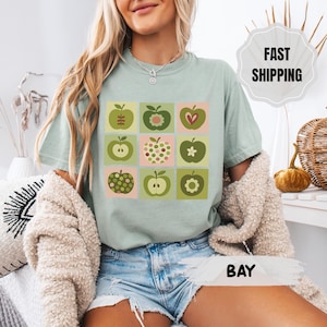 Camisa de profesora a cuadros retro: camiseta de colores cómodos para la escuela de verano