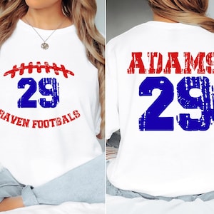 Custom Football Mom Shirt, Personalized Football Shirt, Game Day Football T-Shirt, Name and Number Football Shirt, Football Grandma Shirts
