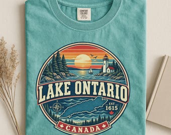 T-shirt met het logo van Lake Ontario voor Canadese trots en retro proteststijl. Comfort Colors® Not Lake America Tee Politiek T-shirt