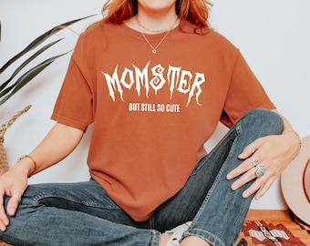 Momster Comfort Colors Shirt: Funny Spooky Halloween Mom Tee