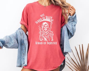 Grim Reaper Peace Sign Comfort Colors T-shirt: grafisch T-shirt anti-injustice