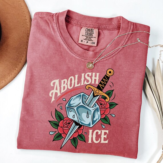 Comfort Colors Abolish ICE Shirt, Pro immigrant Shirt, Chinga la migra Tshirt, Social Justice, Human rights Tee, Sword ICE Design,  Fuck ICE