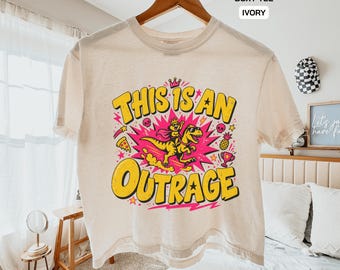 Dit is een schandalig boxy T-shirt, grappig dinosaurusshirt, T-Rex-print, Comfort Colors® cropped model, cropped cadeau