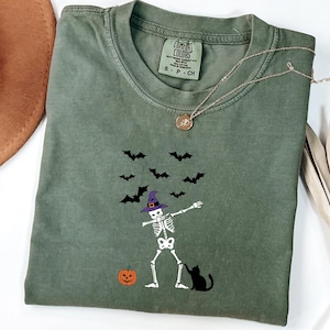 Comfort Colors® Dancing Skeleton Shirt, Halloween Shirt, Pumpkin Shirt, Retro Halloween Shirt, Gift Halloween Shirt, Funny and Spooky Tee