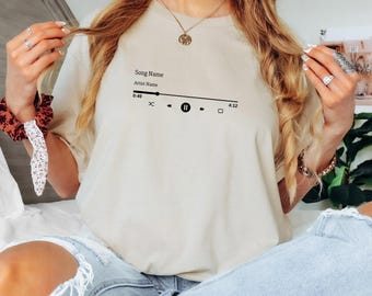 Cadeau chemise nom de chanson personnalisée pour anniversaire, chemise nom d'artiste personnalisée, T-shirt nom de chanson personnalisé, t-shirt chanson préférée, t-shirt artiste préféré personnalisé