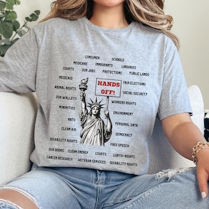 Hands Off Protest Shirt, Political Activism Tee, Environmental Rights T-Shirt, Save Public Lands, Medicare, Social Security, Free Speech