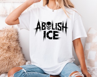 Camiseta de protesta "Abolir ICE": camiseta con gráficos políticos