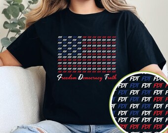 FDT American Flag Tee: Anti-Trump Political Unisex T-Shirt, Protest Shirt, Anti Maga Tshirt, Anti Trump Tee