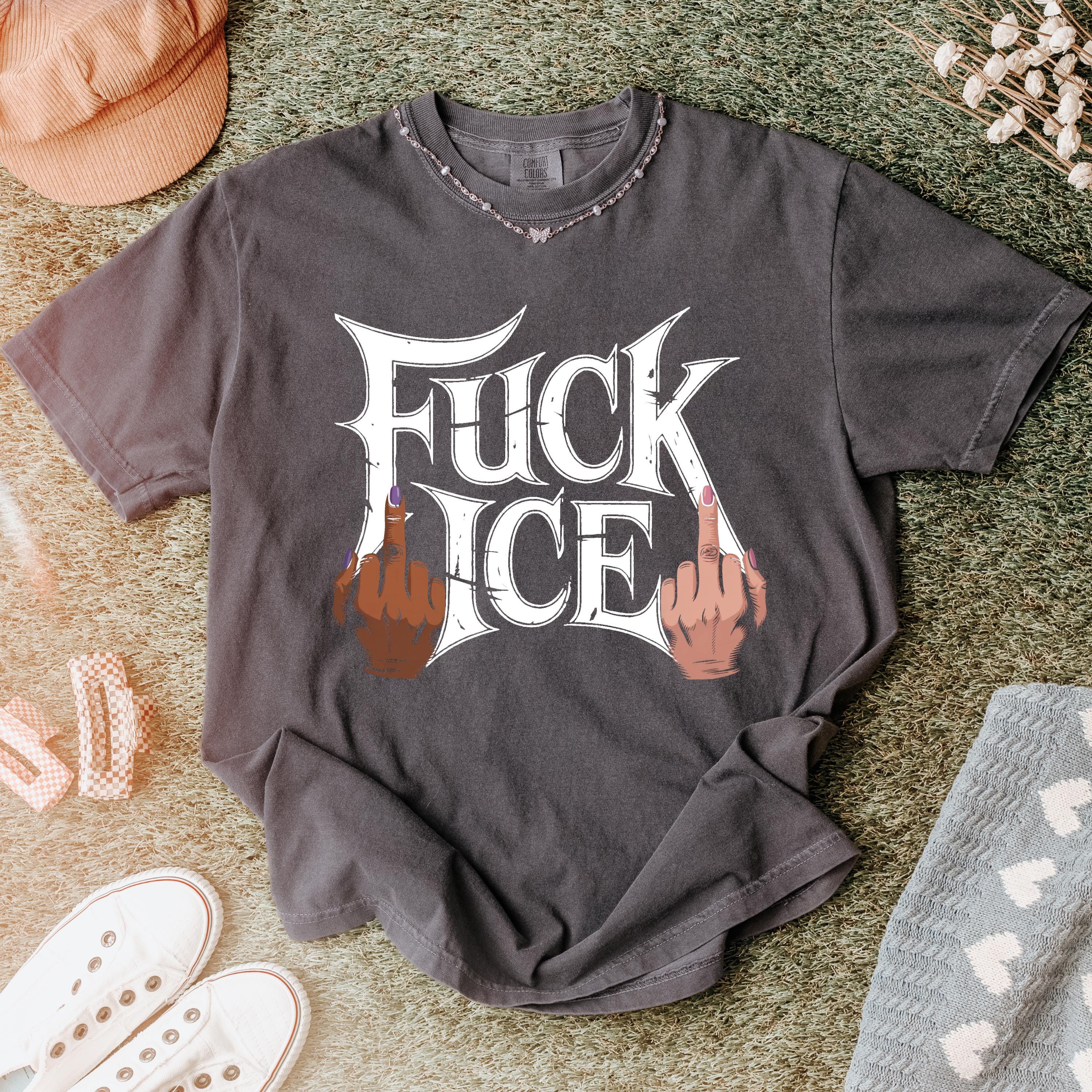 Anti-ice Middle Finger Comfort Colors Tee - Protest Statement - Etsy