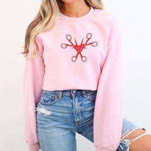 Scissors Lesbian Sweatshirt, Sapphic Queer Hoodie, LGBTQ Graphic Pride Pullover, WLW Feminist Humor Apparel, Trans Rights Sweatshirt Hoodie