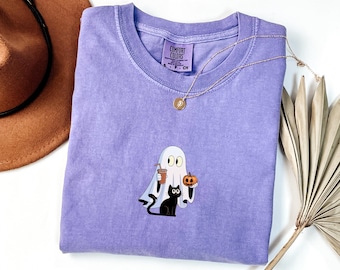 Halloween Ghost Comfort Colors Shirt, Cute Ghost Shirt, Womens Halloween Shirt, Cute Fall Shirt, Spooky Season Shirt, Gift For Halloween