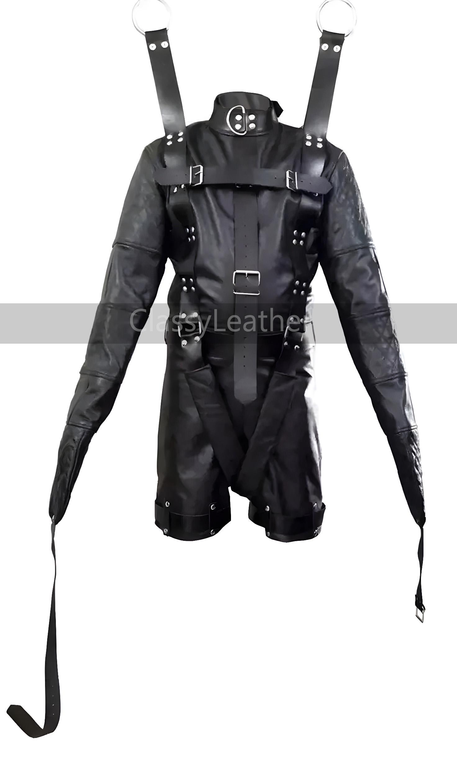 Leather Bondage Suspension Suit BDSM Hanging Cosplay Costume