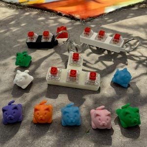 Adorable Keycap Fidget Keychains - Set of 3 Clicky Keyboard Fidgets