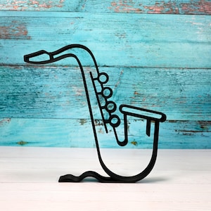 Classical Saxophone Decor, Minimalist Line Art, Music Lovers Home Decor, Modern Hobbies, Desk Line Art