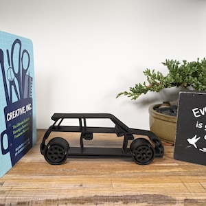 Mini Cooper S Line Art: Modern Car Silhouette, Desk Decor