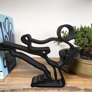 Side Kick Sculpture, Minimalist Line Art Karate Kick,  Martial Arts Home Decor, Modern Hobbies and Desk Line Art for Karate Enthusiasts