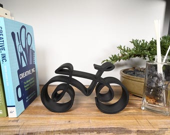 Road Bike Sculpture, Minimalist Line Art Bicycle Silhouette Statue Home Decor, Modern Hobbies and Desk Line Art, Cycling Gift