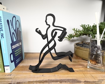 Abstract Male Runner, Minimalist Line Art Sports, Running Silhouette Home Decor, Modern Hobbies and Desk Line Art