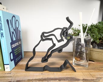 Arte lineal minimalista de escalador de roca: decoración de aventuras para el hogar