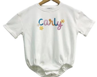 Personalized Embroidered Baby and Toddler Bubble Romper
