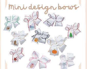 Embroidered Personalized Hair Bows