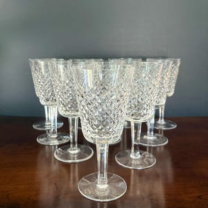 Waterford Alana Crystal Water Goblets – Set of 10 - Vintage Irish Cut Glass Stemware
