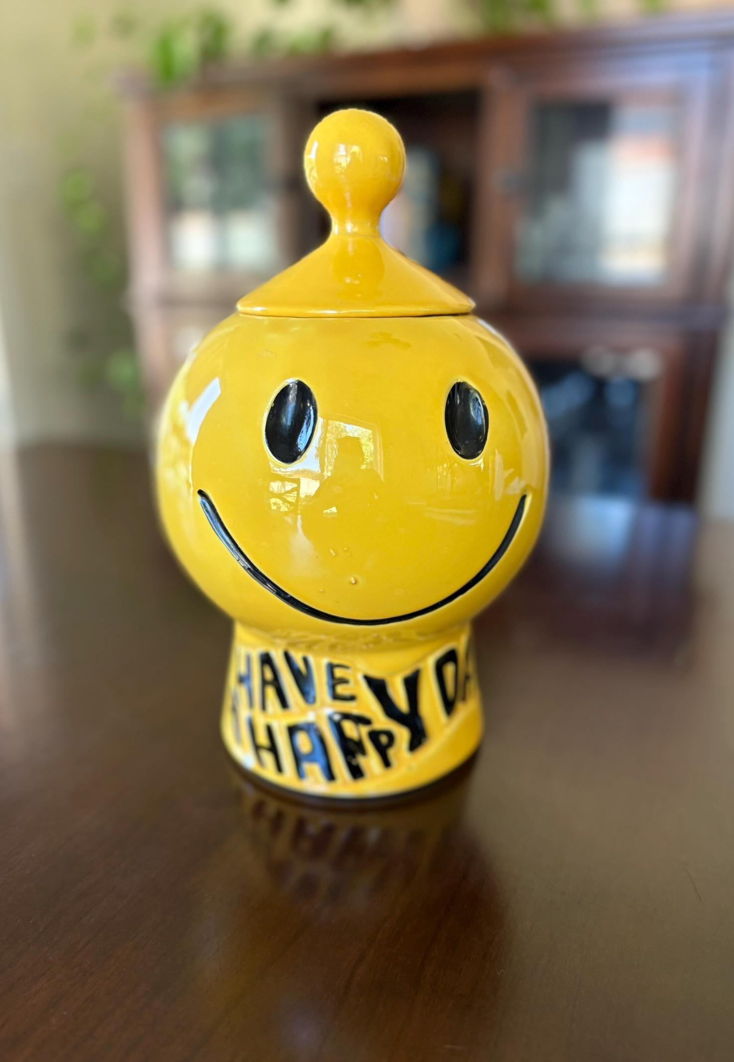 Vintage Mccoy “have a Happy Day” Smiley Face Cookie Jar - Etsy