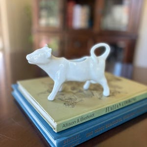 Cow Creamer – Vintage Apilco- White French Porcelain – Made in France