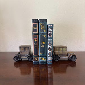 Vintage Metal Model T Car Coin Banks – Pair of Antique-Style Car Shaped Banks or Bookends
