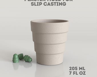 Molde para fundição de canecas: molde mestre de gesso para xícaras de cerâmica e porcelana