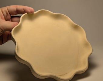 Flower Plate Plaster Mold: Ceramic & Porcelain Casting (170mm Width)