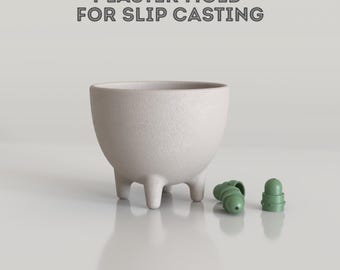 Ceramic Slip Casting Mug Mold: Four-Legged Pottery Cup Master -