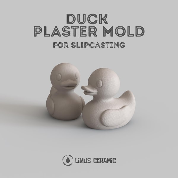 Duck Slip Casting Mold: 5cm Animal Figure, Plaster, 2-Piece
