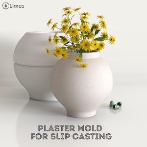 Plaster Vase Mold: 18cm Rounded Ceramic Pottery Form