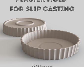 Tart Plaster Mold for Pottery: 170mm Double-Footed Design