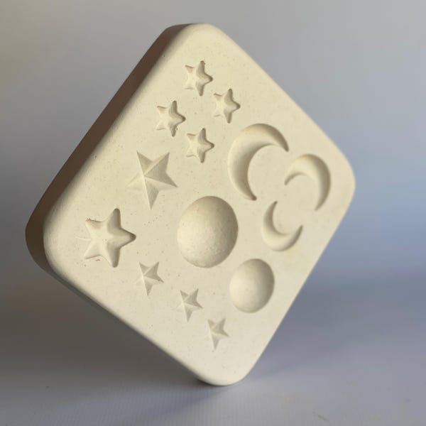 Nachthimmel Charm Gipsform für Keramik - Sterne und Monde Dekorationsform