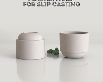 Ceramic Slip Casting Mug Mold: Oval-Footed Plaster Mold